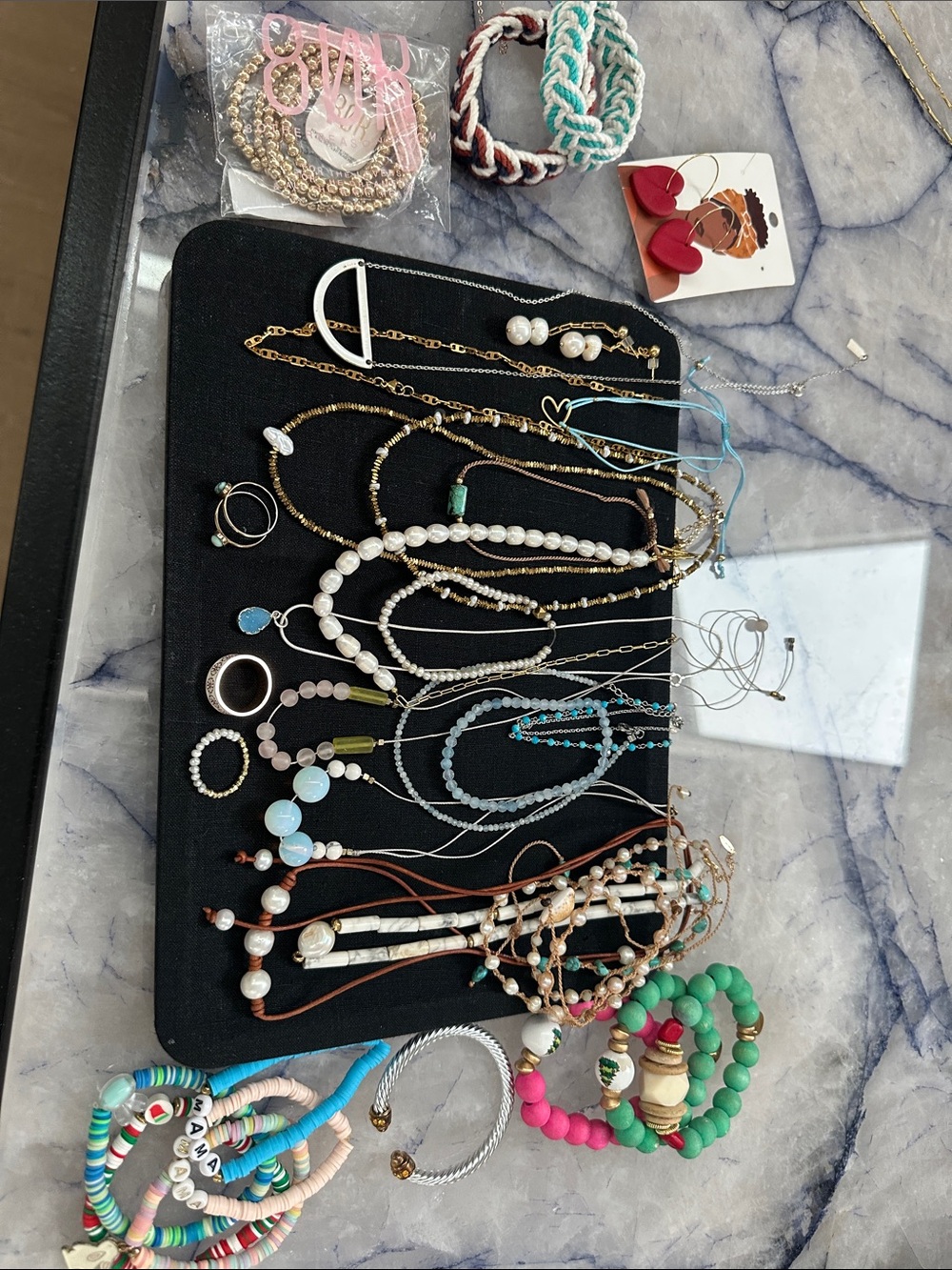 Huge jewelry lot - pearls, pura ring, Kate spade Saturday, gold beads and more!